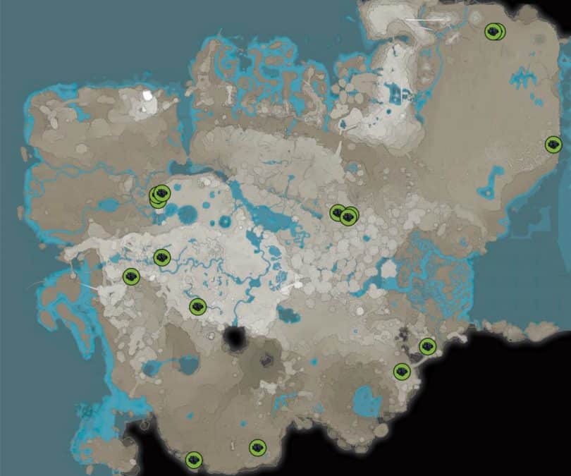 Carte des gisements purs de charbon